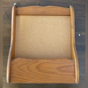 vintage wooden wall-mounted message center or organizer